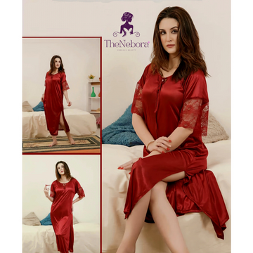 Red 2-Piece Nighty Set | Elegant & Sensual Comfort