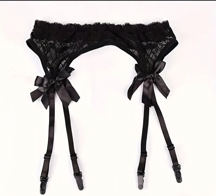 Elegant Lace Garter Belts with Clips: Sexy Mesh Suspenders for Thigh Highs Stockings - TheNebora