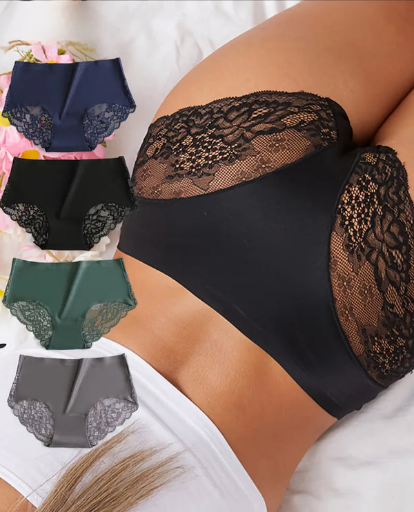 Invisible Lace Low Waist Sexy Plain Color Crotch Women's Underwear Thong Shorts