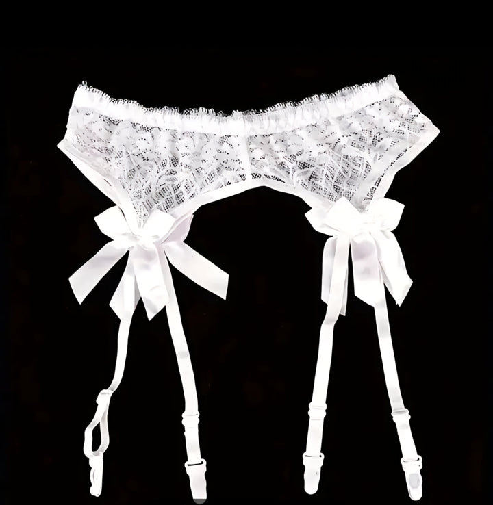 Elegant Lace Garter Belts with Clips: Sexy Mesh Suspenders for Thigh Highs Stockings - TheNebora